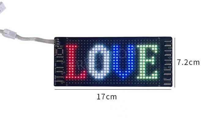 무선 LED전광판 선명한 차량용 오토바이 블루투스 app, 1개, 1632 + 17x7cm