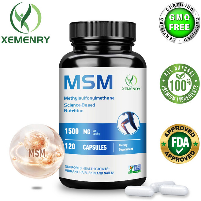 XEMENRY 甲基硫醯基甲烷 MSM 膠囊 1500毫克 120顆, 240組