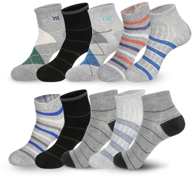 양말조아 남성용 학생 국산 특허 땀흡수가좋은 면100 순면 디자인 발목짧은 양말 단목-10켤레