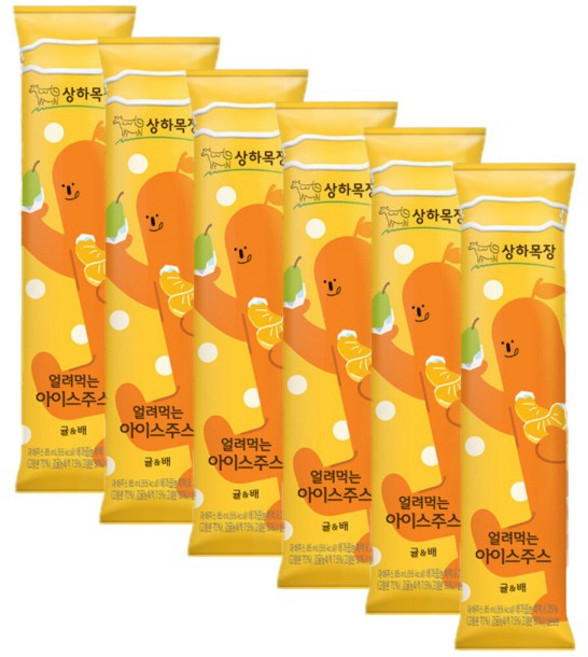 상하목장 얼려먹는 아이스주스 귤배, 12개, 85ml