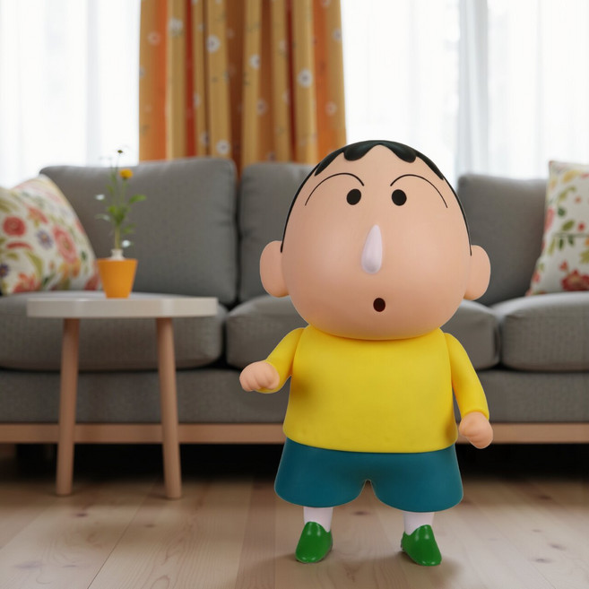 大號1比1蠟筆小新手辦擺件玩偶公仔雨衣小新生日禮品動漫卡通公仔, 1個