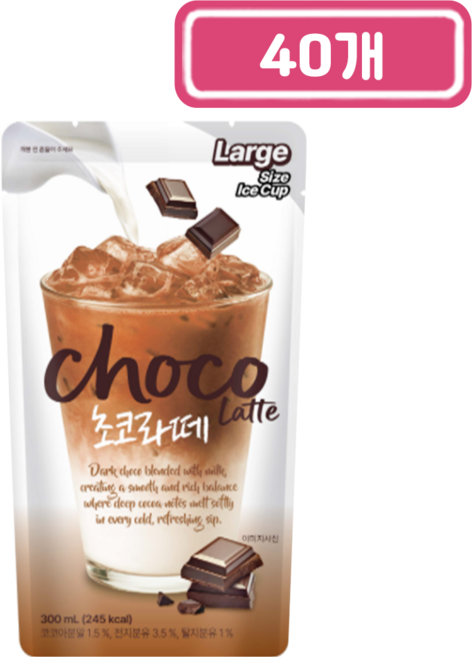 대호)초코라떼 파우치음료, 40개, 300ml
