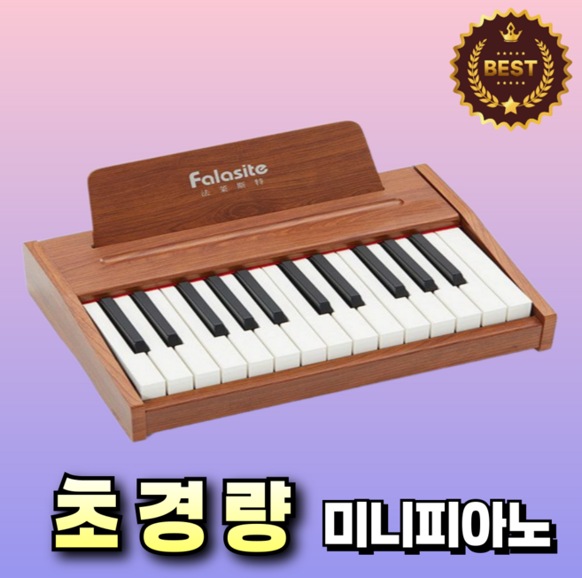 피아니니 미니 피아노 휴대용 연습용 초보자 기초 숫자버튼 25건반 37건반 입문용, 1개, 윌넛