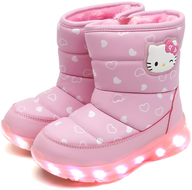 여아용 산리오 헬로키티 프링 라이팅 부츠