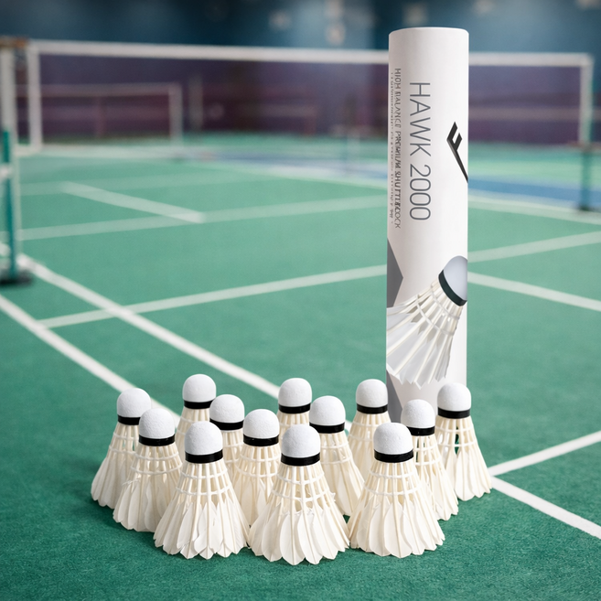 장군스포츠 PS 깃털 셔틀콕 호크2000 12개입 EVA헤드