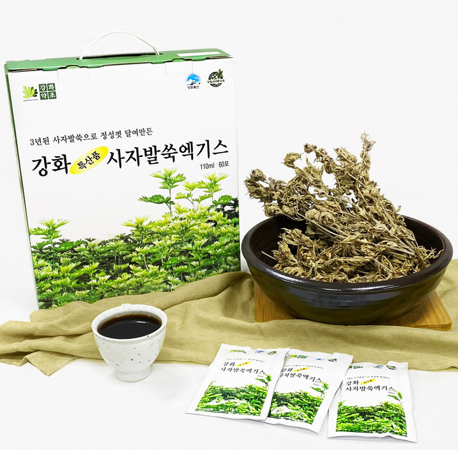 강화약초 사자발약쑥 엑기스 건강즙, 60개, 100ml