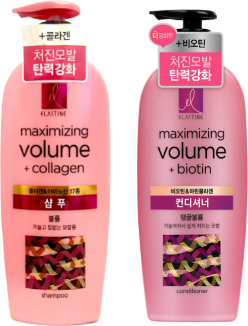 엘라스틴 볼륨 탄력케어 샴푸 + 컨디셔너 680ml, 1개