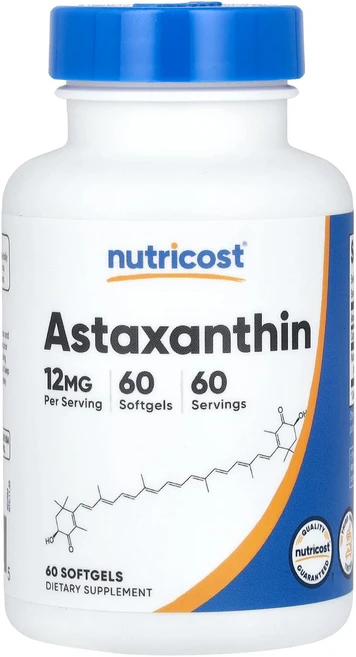 Nutricost 아스타잔틴 12mg 소프트젤 60정, 1개 - 쿠팡