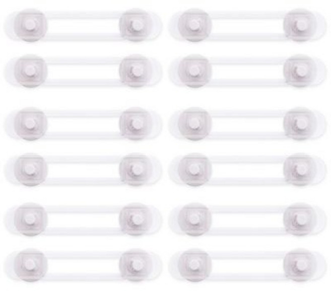 아이엘 다용도 잠금장치 18cm, 투명, 12개