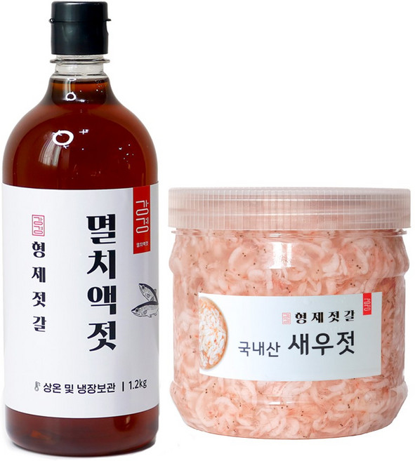 강경형제젓갈 김장용 새우젓 멸치액젓 세트, 2.2kg, 1세트