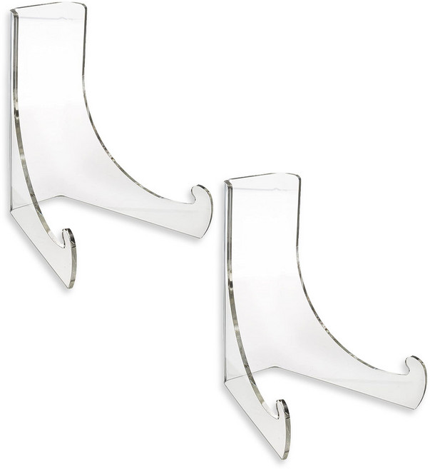 도림 ㄷ자 갈고리 투명 아크릴 다용도 거치대 스탠드, 2개, 투명 L