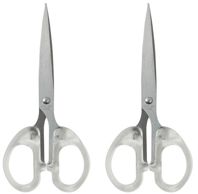 1+1 구디푸디 투명 스텐 사무용 휴대용 가위