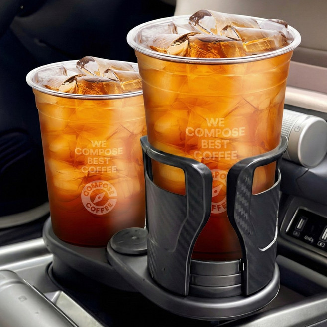 아젠토 차량용 사이즈조절 컵홀더 회전, 모던 블랙, 1개