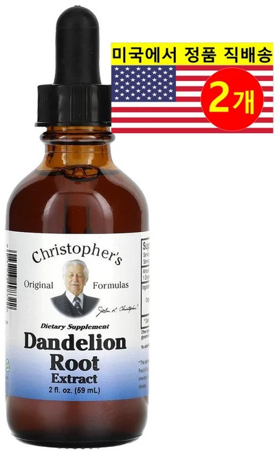 Christopher's Original Formulas 민들레 뿌리 추출 1000mg Dandelion Root, 2개, 59ml - 쿠팡