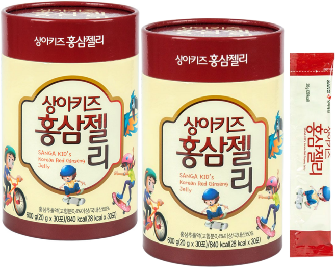 상아제약 상아키즈 홍삼젤리 30포, 2개, 600g