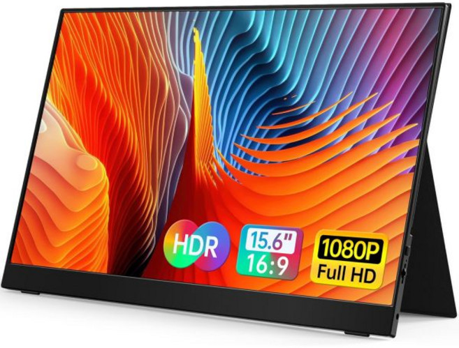 VILVA 4K 휴대용 모니터 15.6인치 IPS 3840x2160 UHD 컴퓨터 모니터 100% 어도비 RGB 게이밍 모니터 USB C HDMI 휴대용 여행 디스플레이, 15'6 1080P