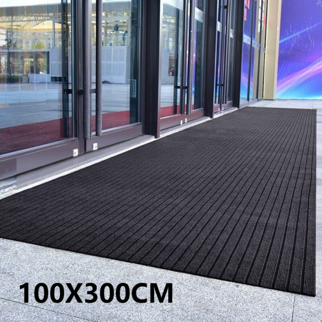 대형 카페트 논슬립 업소용현관매트 미끄럼방지매트 업소용 카페트 사무실 배란다 로비 바닥매트 스트라이프 잘라쓰는 발매트, 1개, 그레이