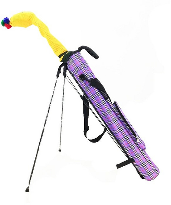 SSV高爾夫 支架球袋, 紫羅藍（格子） 請用宅配通, 1個