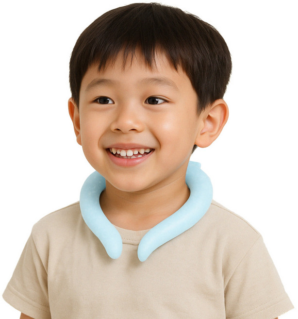 베키노우 어린이 냉각 해열 아이스 28도 넥쿨러, 베이비블루, 1개