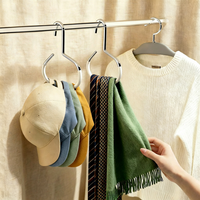 모빈글로벌 다용도 논슬립 모자걸이 넥타이 스카프 잡화정리, 1개, 화이트(5p)