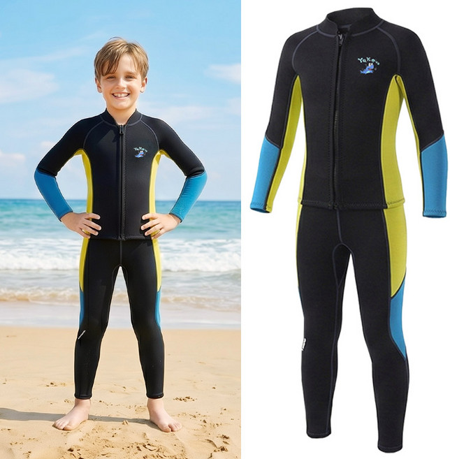 스토리원 U-KIDSWR006 아동용 집업 래쉬가드 웻슈트 세트