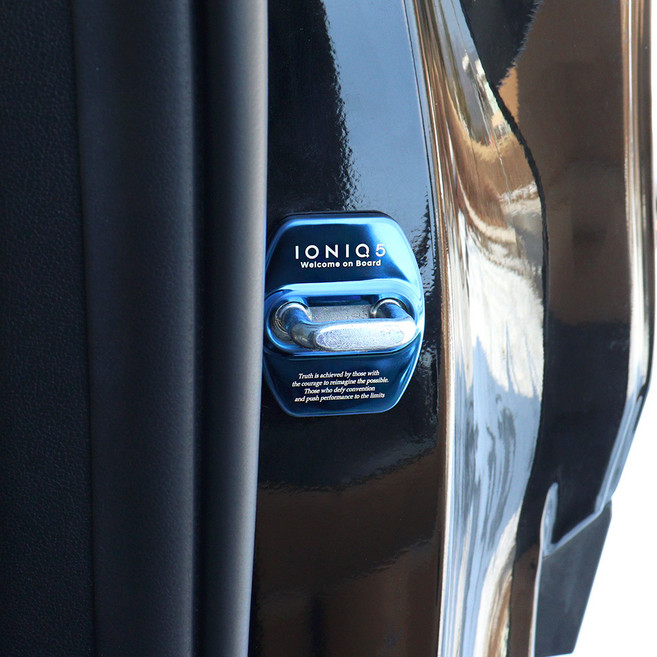 [비브랜드](더원스)레터링 각인 도어스트라이커 도어체커 오염방지 크롬 체결커버 몰딩 아이오닉5 호환, 골드, 1개