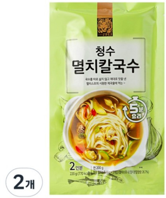 청수식품 청수 멸치 칼국수, 4개, 220g