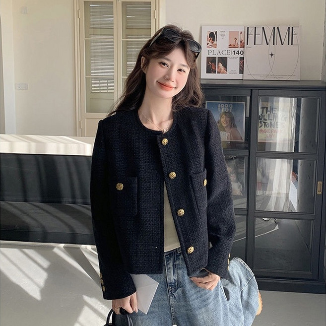 루스리더 여성 데일리 루즈핏 트위드 자켓 V375