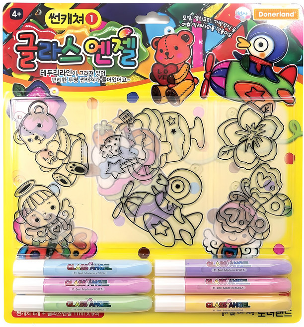 도너랜드 썬캐쳐1 글라스엔젤 데코 6색, 혼합색상, 1세트
