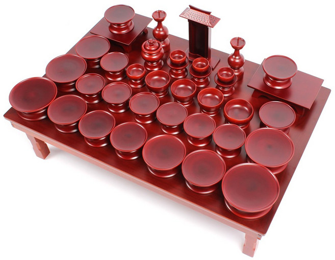 남원공방 제기세트 37P 제사 제기 목기 그릇 접시 세트, 1박스