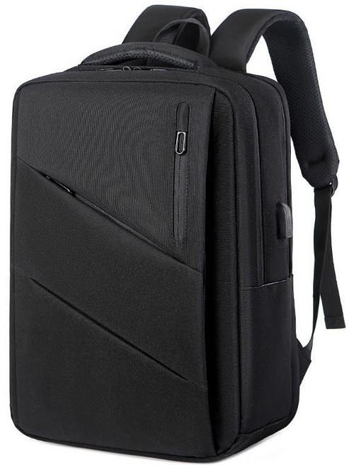 백팩 남성 17인치 노트북 가방 책가방 캐주얼 비즈니스 백팩 남성 백팩, 더블레이어17인치블랙