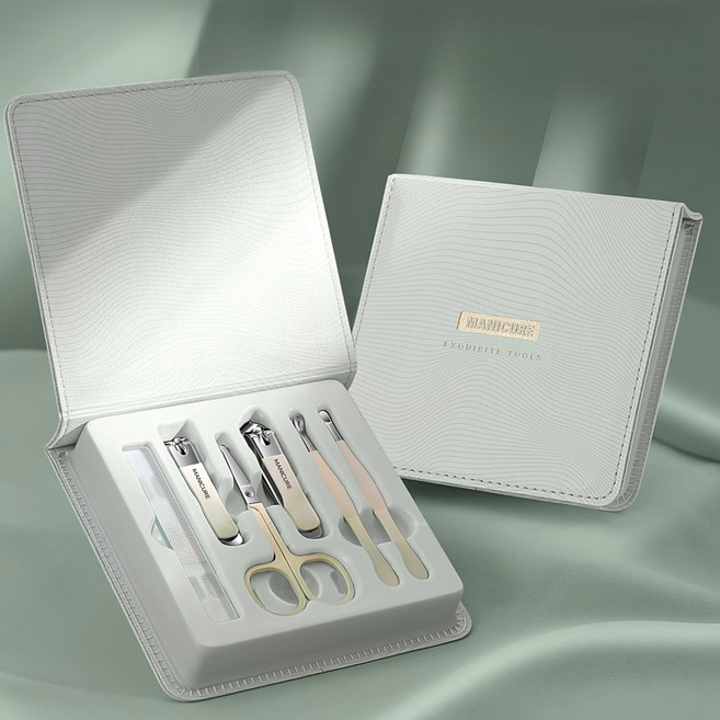 고급형 손톱깎이 올케어 6종 세트, 그라데이션 그린, 1개, 그린