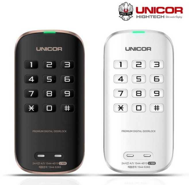 유니코 락카키 L100 양문형 번호키 사물함 서랍장 캐비넷 보안택배함 탈의실 캐비닛 락커 도어록 사우나 골프장 디지털도어락, 색상:화이트