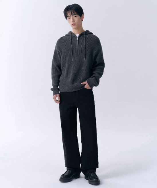 무신사 스탠다드 와이드 데님 팬츠 블랙 497395