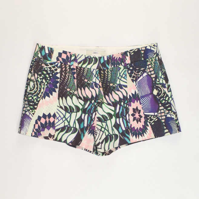듀엘 퍼플 레이온 DeWL 캐주얼 꽃무늬 반바지 66 여성 WP2419 빈티지테크