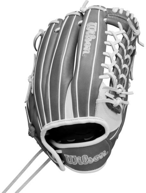 윌슨 가을 2024 A1000® T125 12.5인치 외야 패스트피치 소프트볼 글러브, White/Grey, Left Hand Throw