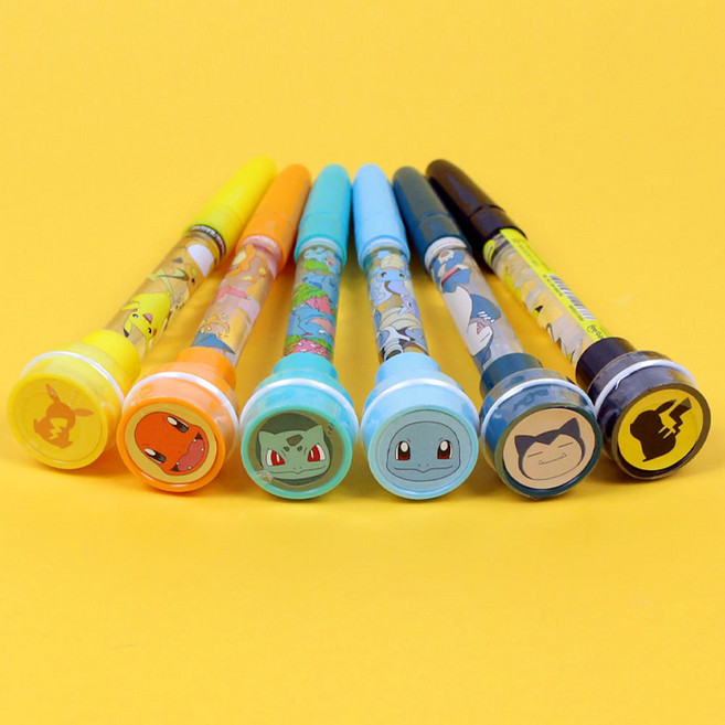 포켓몬스터 버블 스탬프 볼펜 비눗방울 놀이 장난감 피카츄 파이리, 24개 1상자