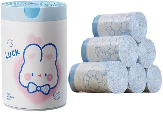 콜콜러브 가정용 주방 휴대용 두툼한 스트링형 쓰레기봉투, 50개, 20L