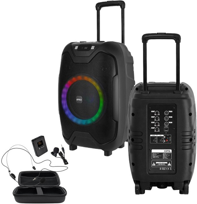 이동식 UHF 앰프 스피커 무선마이크 헤드셋 세트 50W 충전식 야외 행사 강의용, 블랙, KY600S3 (헤드셋마이크 1개)