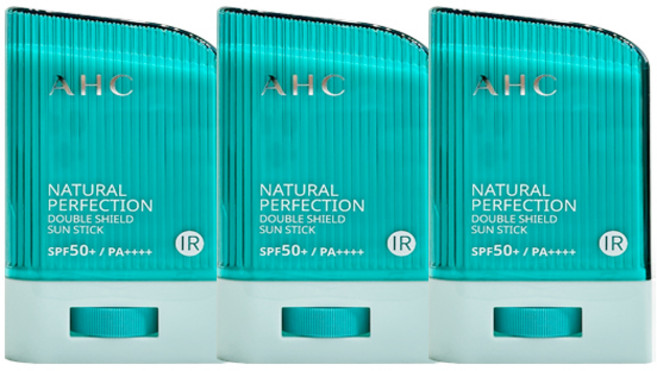 AHC 내추럴 퍼펙션 더블 쉴드 선스틱, 14g, 3개