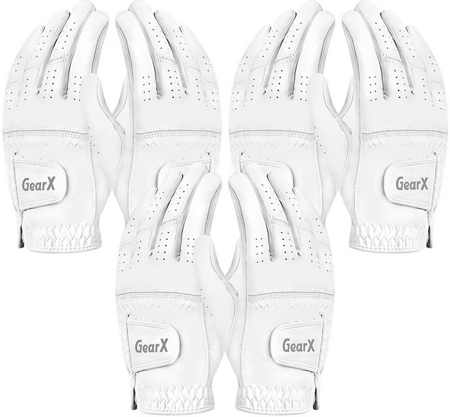 기어엑스 T825 테크 골프장갑 흰색 여성 양손 3set, 화이트, 3개