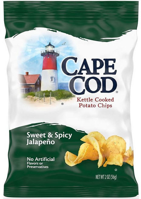 Cape Cod 감자 칩 바다 소금 및 식초 케틀 칩 56.7g(2온스) (6팩)