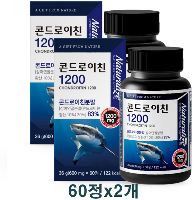 네추럴라이즈 프리미엄 콘드로이친Q 36g, 2개, 60정
