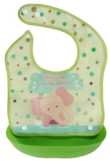 이유식 유아식 분리형 받침 턱받이, 1개, 1개입, 코끼리