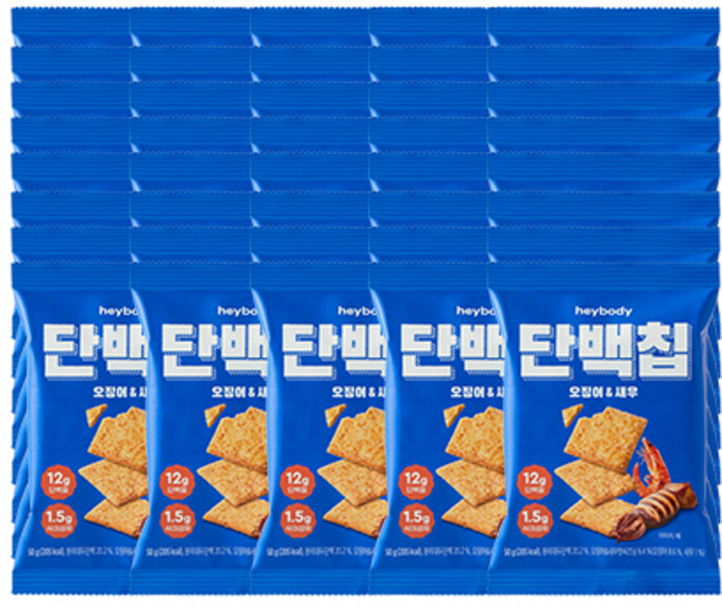 헤이바디 단백칩 오징어&새우 50g, 40개