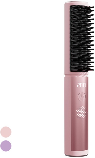 ESPERANZA 휴대용 무선고데기 음이온 뿌리볼륨 헤어 매직기, 핑크