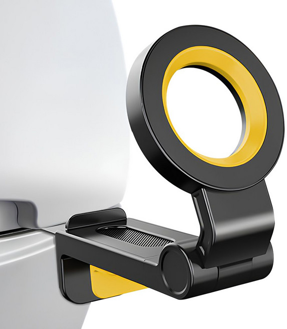 더조은셀러 360도 회전 접이식 맥세이프 여행용 기내용 클램프 다용도 거치대, 1개, 블랙