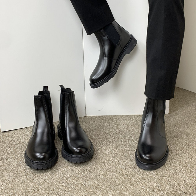 센시노 남자 5cm 키높이 가죽 데일리 발편한 첼시부츠(2type)