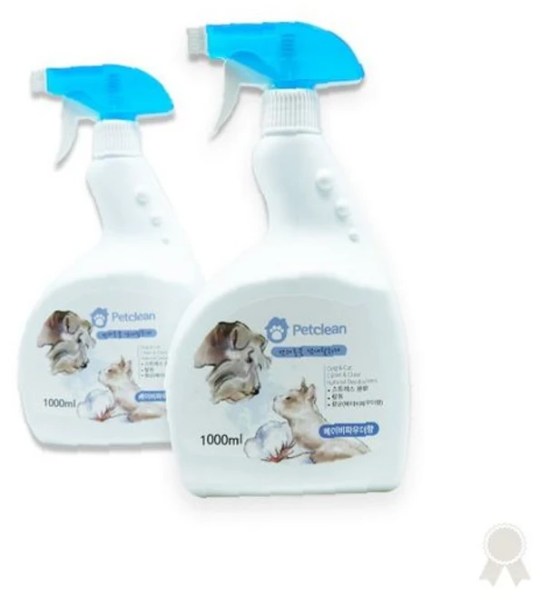 반려동물 냄새제거제 1000ml 베이비파우더향 스프레이형 실내 섬유 탈취 강아지 - 쿠팡