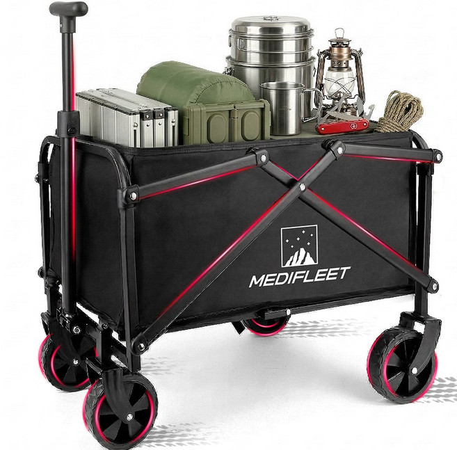 메디플릿 다용도 캠핑 아웃도어 폴딩 카트 웨건, 1개, 블랙 (5호)